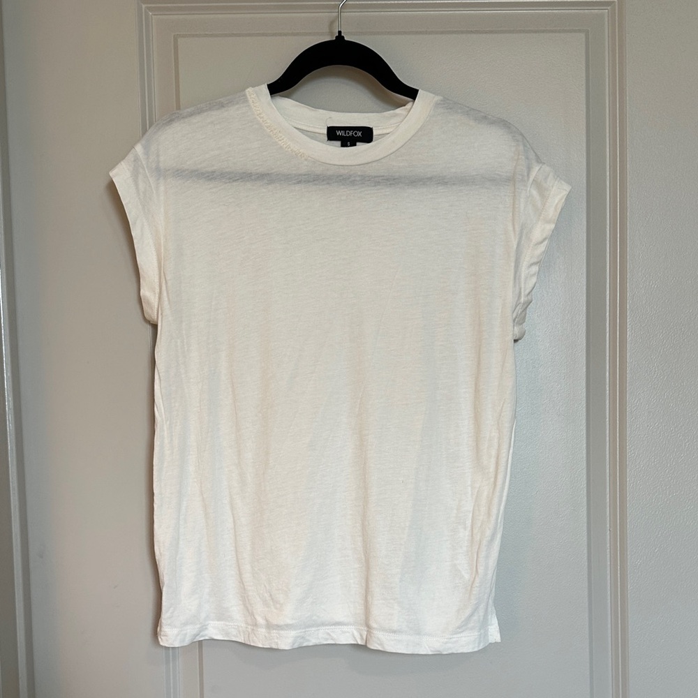 Wildfox Classic Cream Cap Sleeve Tee